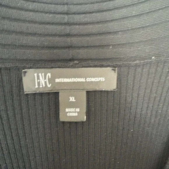 INC International Concepts Black V-Neck Sweater - Picture 2 of 4